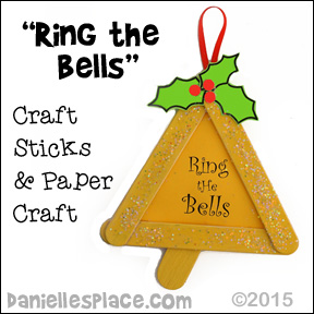 Christmas Bell Craft Stick Ornament from www.daniellesplace.com