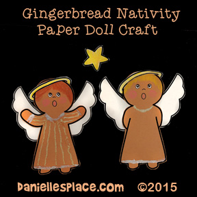 Gingerbread Nativity Paper Dolls Craft for Kids from www.daniellesplace.com - Angels