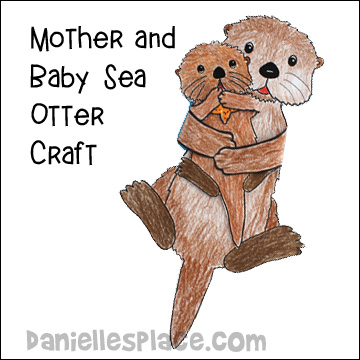Otter Mom and Baby Paper Craft for Children from www.daniellesplace.com