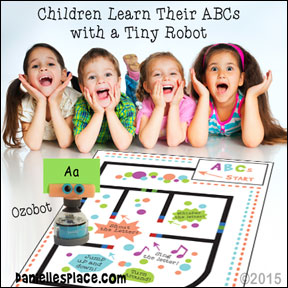Children learn their ABCs with Ozobot from www.daniellesplace.com