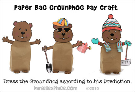 Groundhog Day Paper Bag Craft for Kids from www.daniellesplace.com