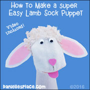 No-sew Sheep Sock Puppet Craft for Kids from www.daniellesplace.com