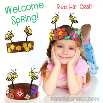 Happy Bees Spring Hat Craft for Kids from www.daniellesplace.com - Celebrate Spring with these fun-to-make paper hats!