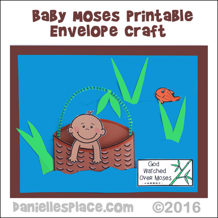 Baby Moses printable envelope craft 3 for Sunday School