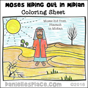 Moses Hiding Out in Midian Coloring Sheet from www.daniellesplace.com