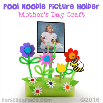 Mother's Day Craft for Kids -  Picture Holder Pool Noodle Craft from www.daniellesplace.com