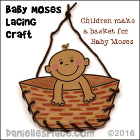 Moses in a Laced Basket Bible Craft for Sunday school and Children's Ministry from www.daniellesplace.com