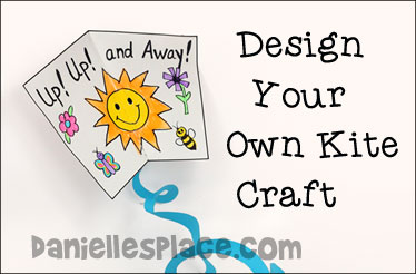 Design-your-own Kite Craft from www.daniellesplace.com - Free Printable Kite Pattern