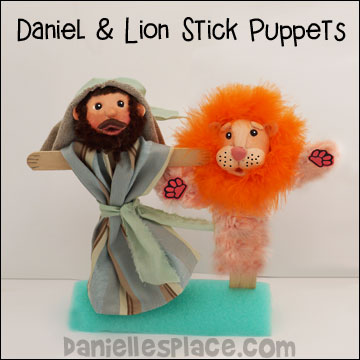 Daniel and Lion Stick Puppet Craft