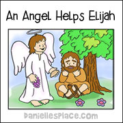 An Angel Helps Elijah Coloring Sheet