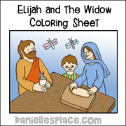 Elijah and the Widow Coloring Sheet from www.daniellesplace.com