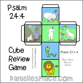 Psalm 23:4 - "I will fear no evil" Bible Lesson Review Game using a Cube
