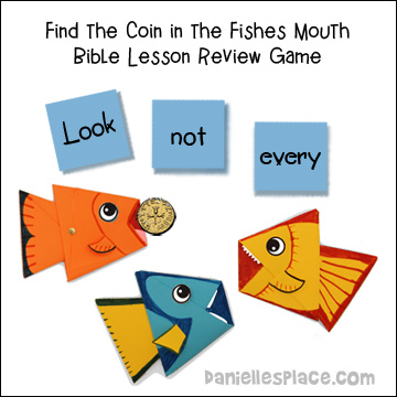 "Where's the Coin?" Bible Lesson Review Game with Origami Fish