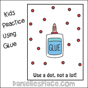 Children practice using glue activity sheet from www.daniellesplace.com