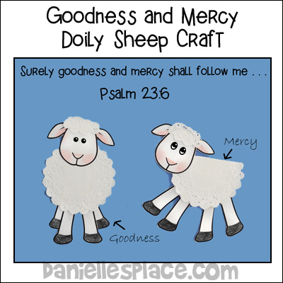 Surely Goodness and Mercy Shall Follow Me Bible Craft for Psalm 23:6 Sunday School Lesson
