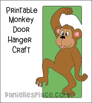 Monkey Craft - Monkey Door Hanger Printable Craft for Children