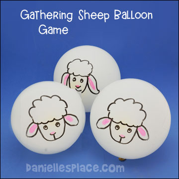 Gathering Sheep Balloon Game for The Good Shepherd Bible Lesson for Children's Ministry 