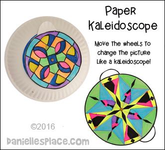 Paper Kaleidoscope - Experiment with shapes and color art activity for children from www.daniellesplace.com