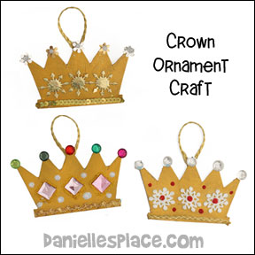 Christmas Crown Ornmament Craft for Christmas Bible Lesson - The Prophets Tell About Jesus from www.daniellesplace.com