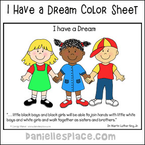 "I have a Dream" Coloring Sheet with Bible verse or Quote from Martin Luther King, Jr.