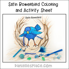 Bowerbird Activity Sheet from www.daniellesplace.com