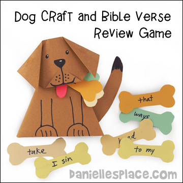 "Doggy, Doggy, Where's Your Bone" Bible Verse Review Game and Craft from www.daniellesplace.com