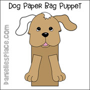 Dog Paper Bag Puppet Craft from www.daniellesplace.com
