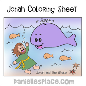 Jonah and the Whale Coloring Sheet from www.daniellesplace.com