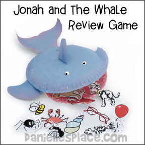 Jonah and the Whale Review Game with Paper Plate Whale from www.daniellesplace.com