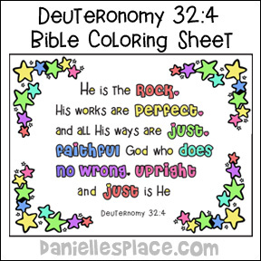 He is the Rock Bible Verse Color Sheet