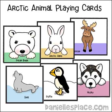 Arctic Animal Playing Cards include twelve different animals from www.daniellesplace.com