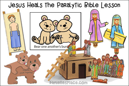 Jesus Heals the Paralyzed Man Bible Lesson for Children from www.daniellesplace.com
