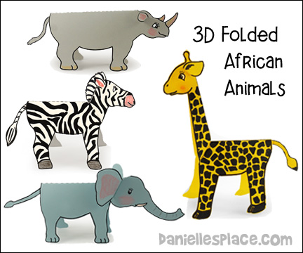 African Animals Paper Craft from www.daniellesplace.com