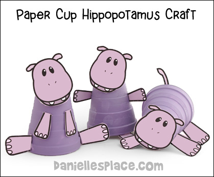 Hippopotamus Cup Craft for Kids www.daniellesplace.com