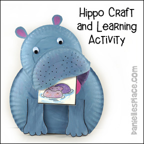 Paper Plate Hippo Craft and Learning Activity - Science, Math and writing