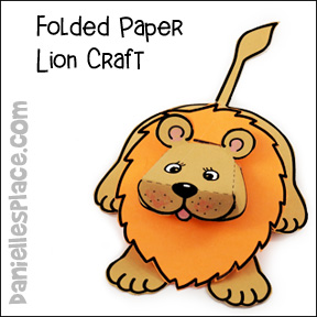 Folded Paper Lion Craft from www.daniellesplace.com