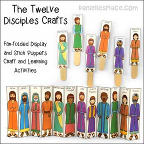 The Twelve Disciples Crafts and stick puppets