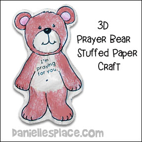 3D Stuffed Prayer Bear Paper Craft from www.daniellesplace.com