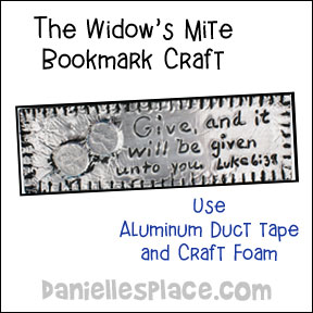 Widow's Mite Bookmark Craft from www.daniellesplace.com