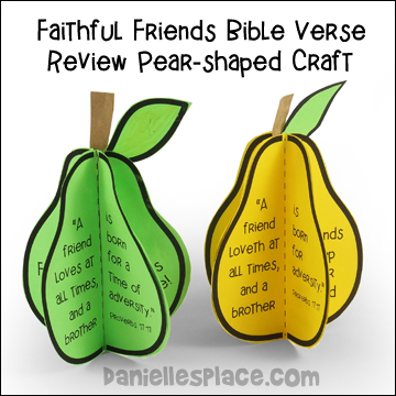 Faithful Friends Bible Verse Review Pear-shaped Craft
