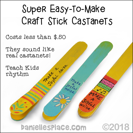 Craft Stick Castanents - Super, Easy-to-Make from www.daniellesplace.com