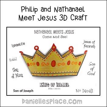 Philip and Nathanael Meet Jesus 3D Crown craft and Learning Activity