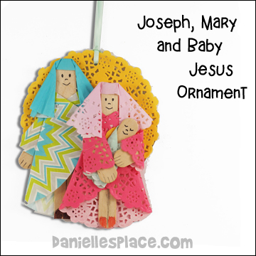 Joseph, Mary and Baby Jesus Christmas Ornament Craft for Kids