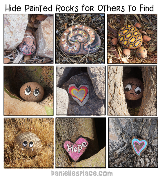 Painted Rocks Hidden for others to find, keep, or rehide
