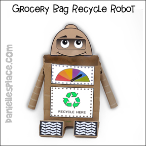 Robot Paper Grocery Bag Craft and VBS Display