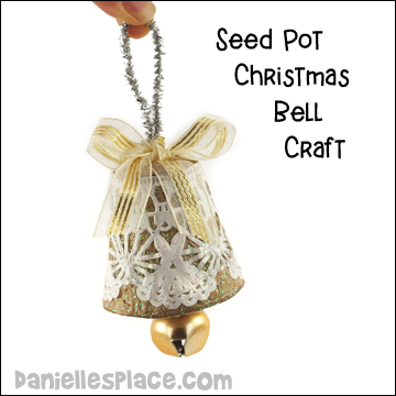 Seed Pot or Paper Cup Doily Bell Craft