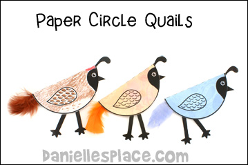 Paper Circle Quail Craft for Kids