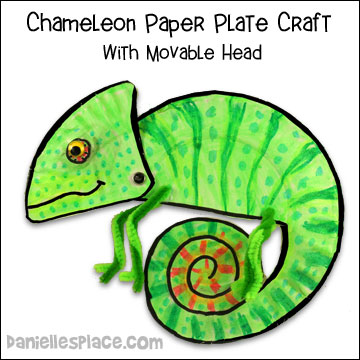 Chameleon Paper Plate Craft from www.daniellesplace.com