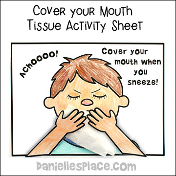 Cover Your Mouth When You Sneeze Coloring and Activity Sheet