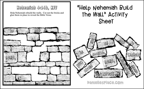 Nehemiah Activity Sheet from www.daniellesplace.com